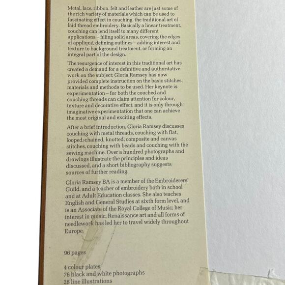 Couching: Decorative Laid Thread Embroidery by Gloria Ramsey from 1976 - Picture 6 of 11